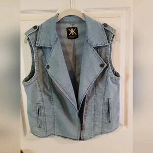 Kardashian Kollection | Denim Moto Vest Jacket